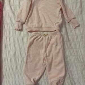 Pink Juicy Couture Baby Embossed Velour Sweatshirt and Jogger Set